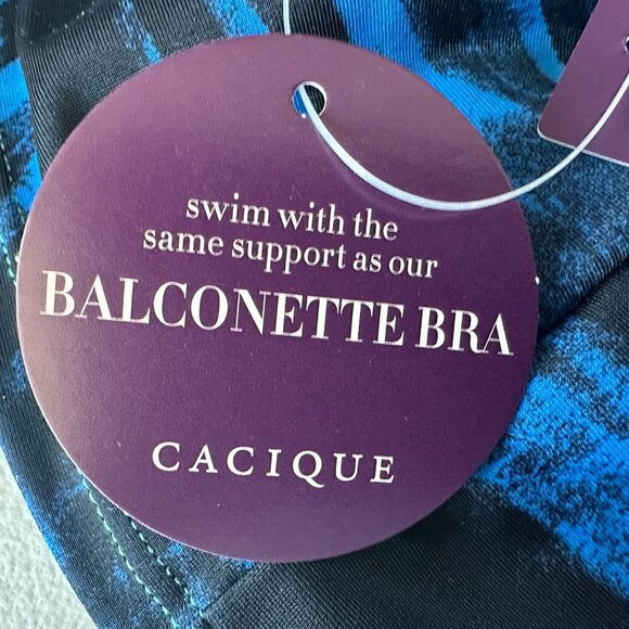 NEW Cacique Womens 38DD Tankini Swim Top Multicolor Ocean Print - Picture 9 of 10